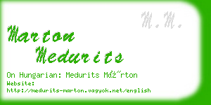 marton medurits business card